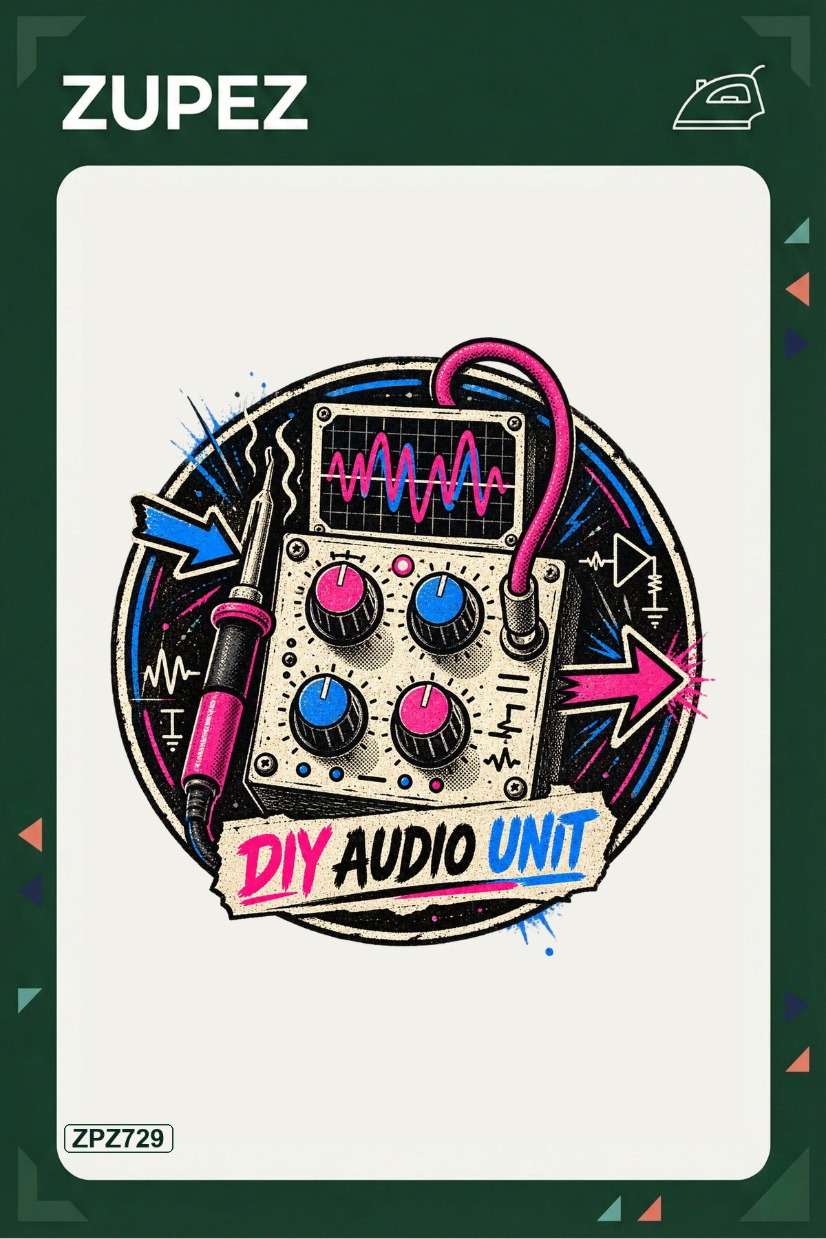 ZPZ729 – DIY Audio Unit Ütüyle Uygulanabilir Transfer Baskı ana ürün görseli