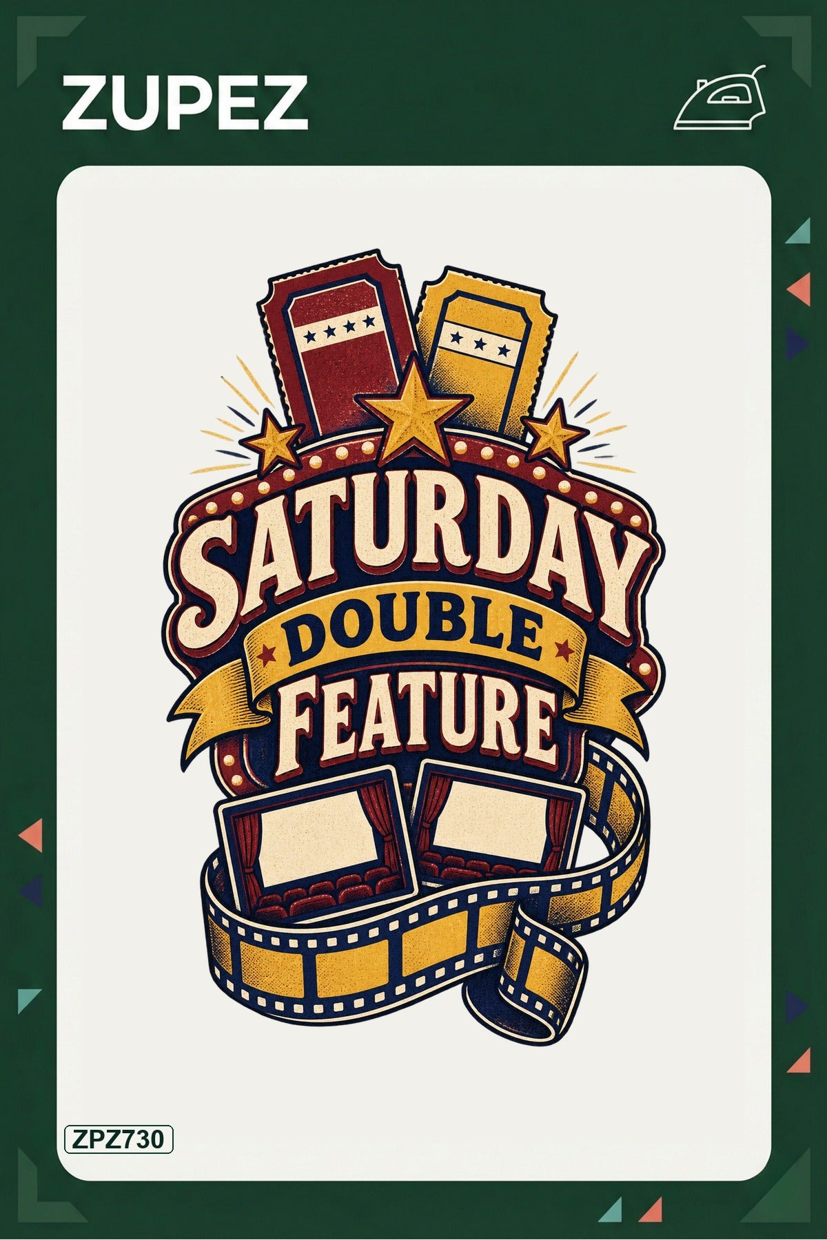 ZPZ730 – Saturday Double Feature Ütüyle Uygulanabilir Transfer Baskı ana ürün görseli
