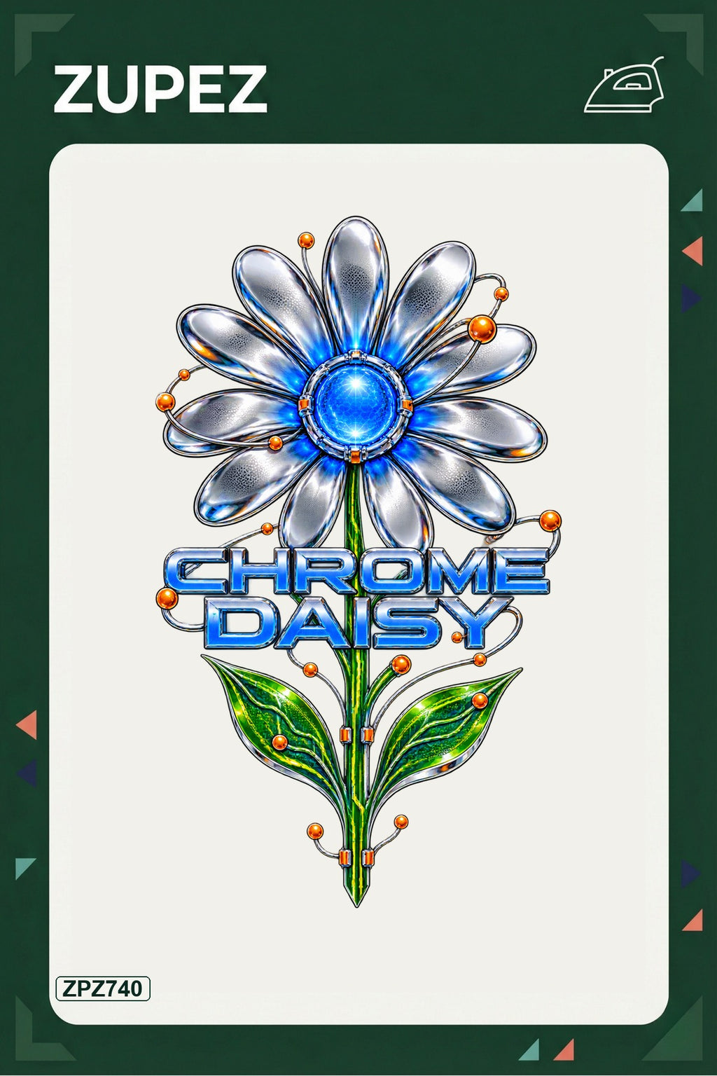 ZPZ740 – Chrome Daisy Ütüyle Uygulanabilir Transfer Baskı ana ürün görseli