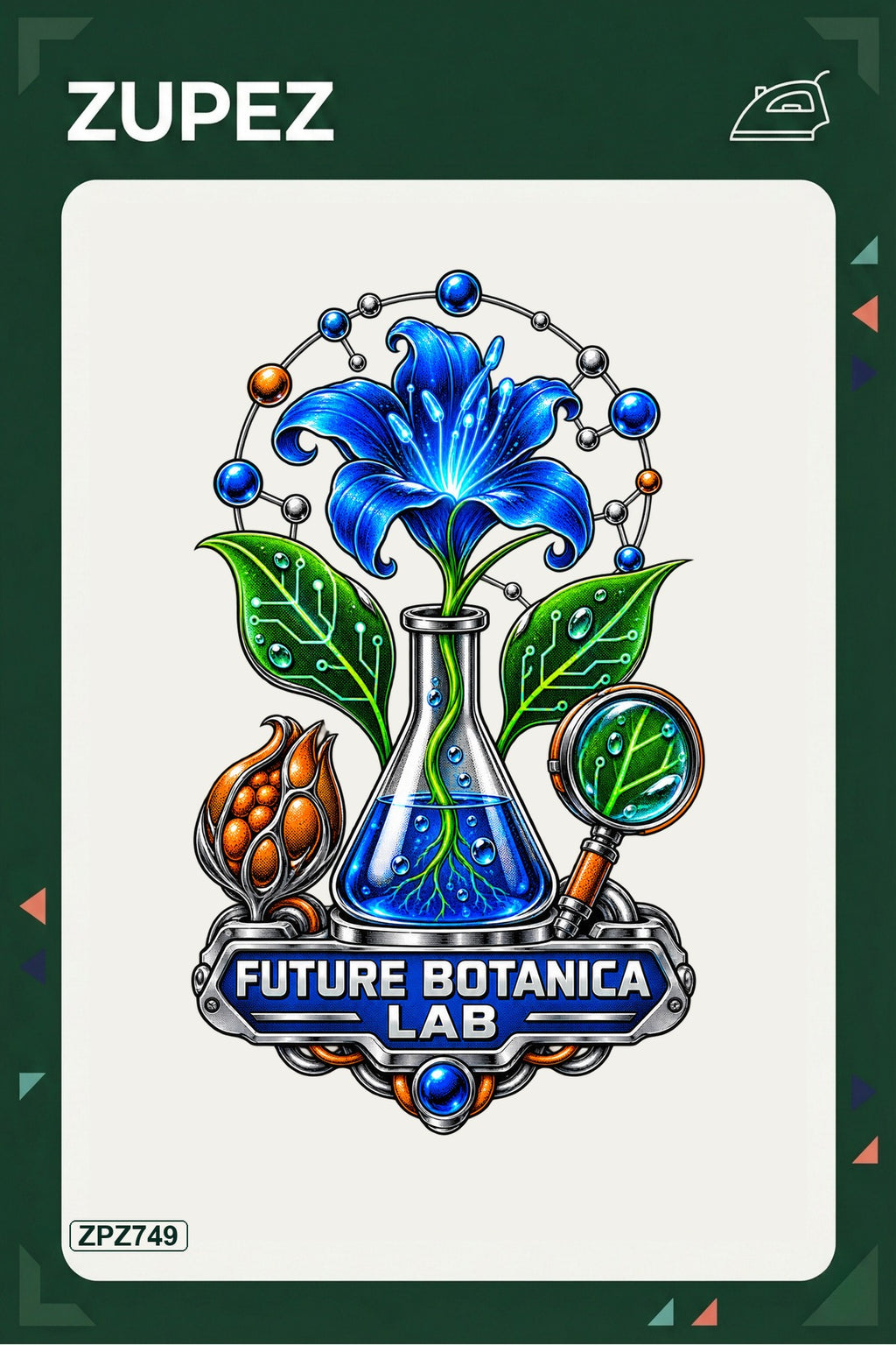 ZPZ749 – Future Botanica Lab Ütüyle Uygulanabilir Transfer Baskı ana ürün görseli