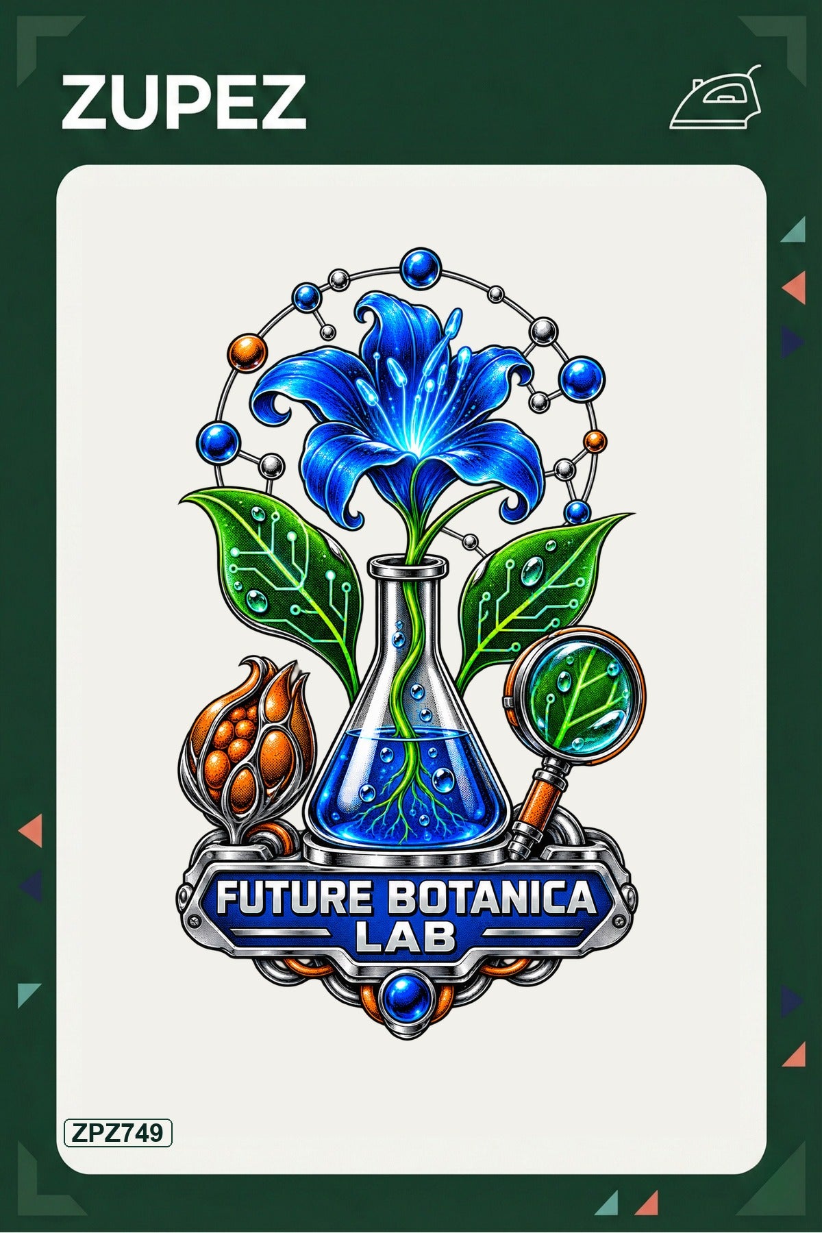 ZPZ749 – Future Botanica Lab Ütüyle Uygulanabilir Transfer Baskı ana ürün görseli