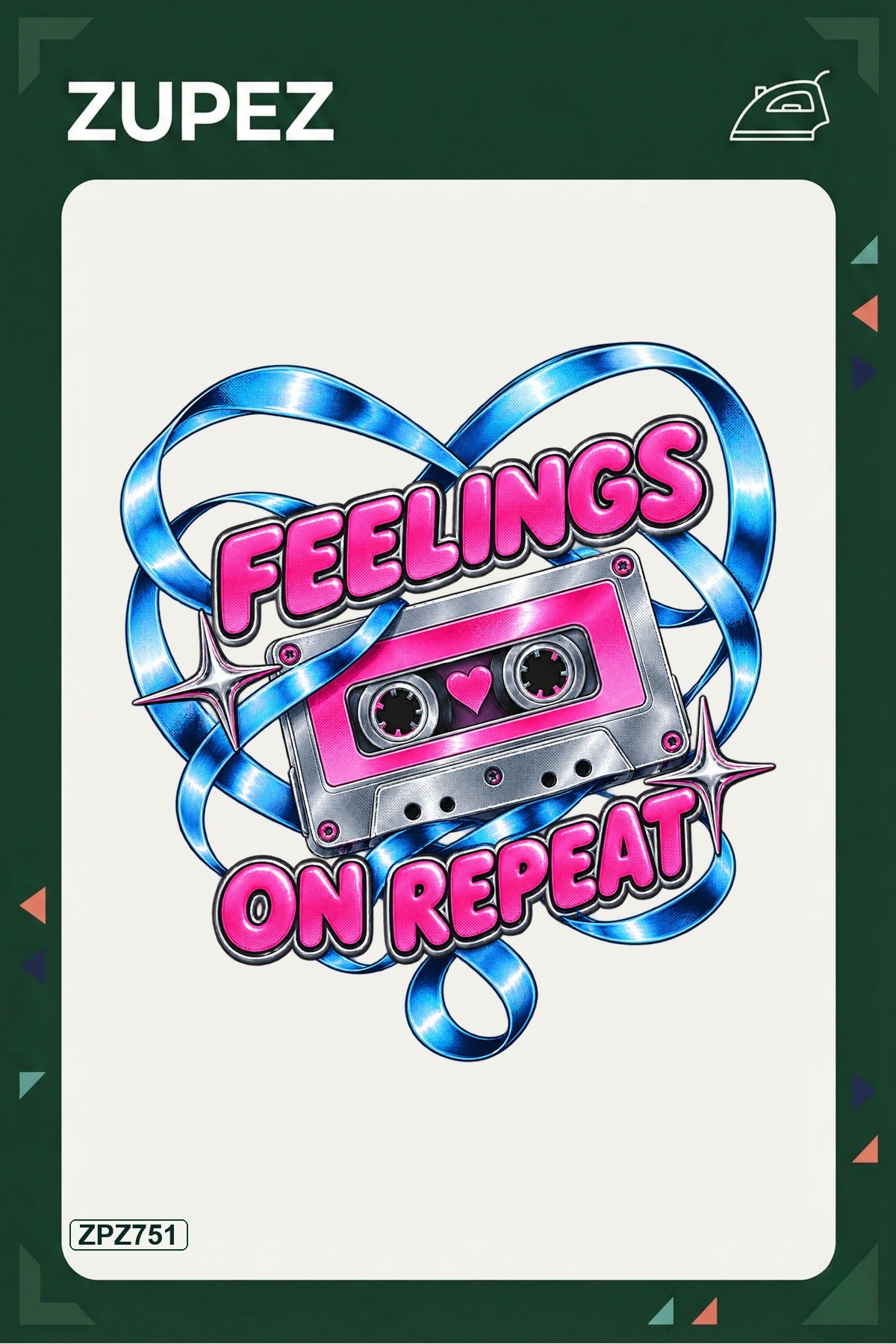 ZPZ751 – Feelings On Repeat Ütüyle Uygulanabilir Transfer Baskı ana ürün görseli
