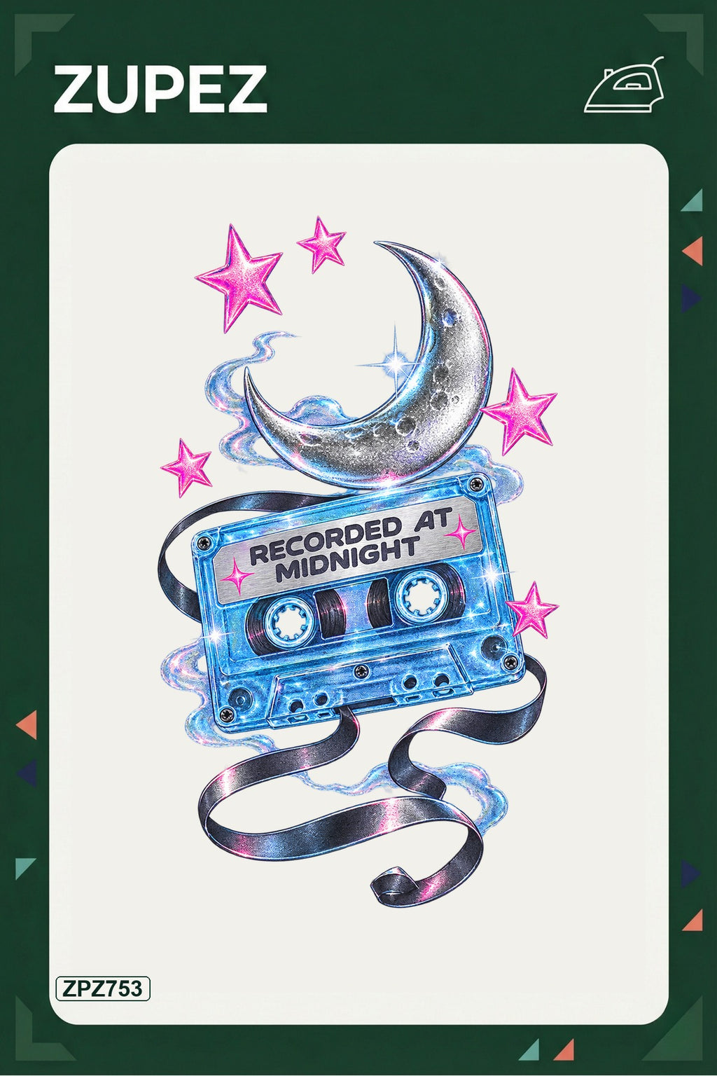 ZPZ753 – Recorded At Midnight Ütüyle Uygulanabilir Transfer Baskı ana ürün görseli