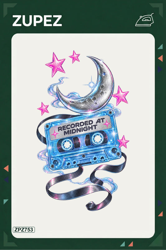 ZPZ753 – Recorded At Midnight Ütüyle Uygulanabilir Transfer Baskı ana ürün görseli