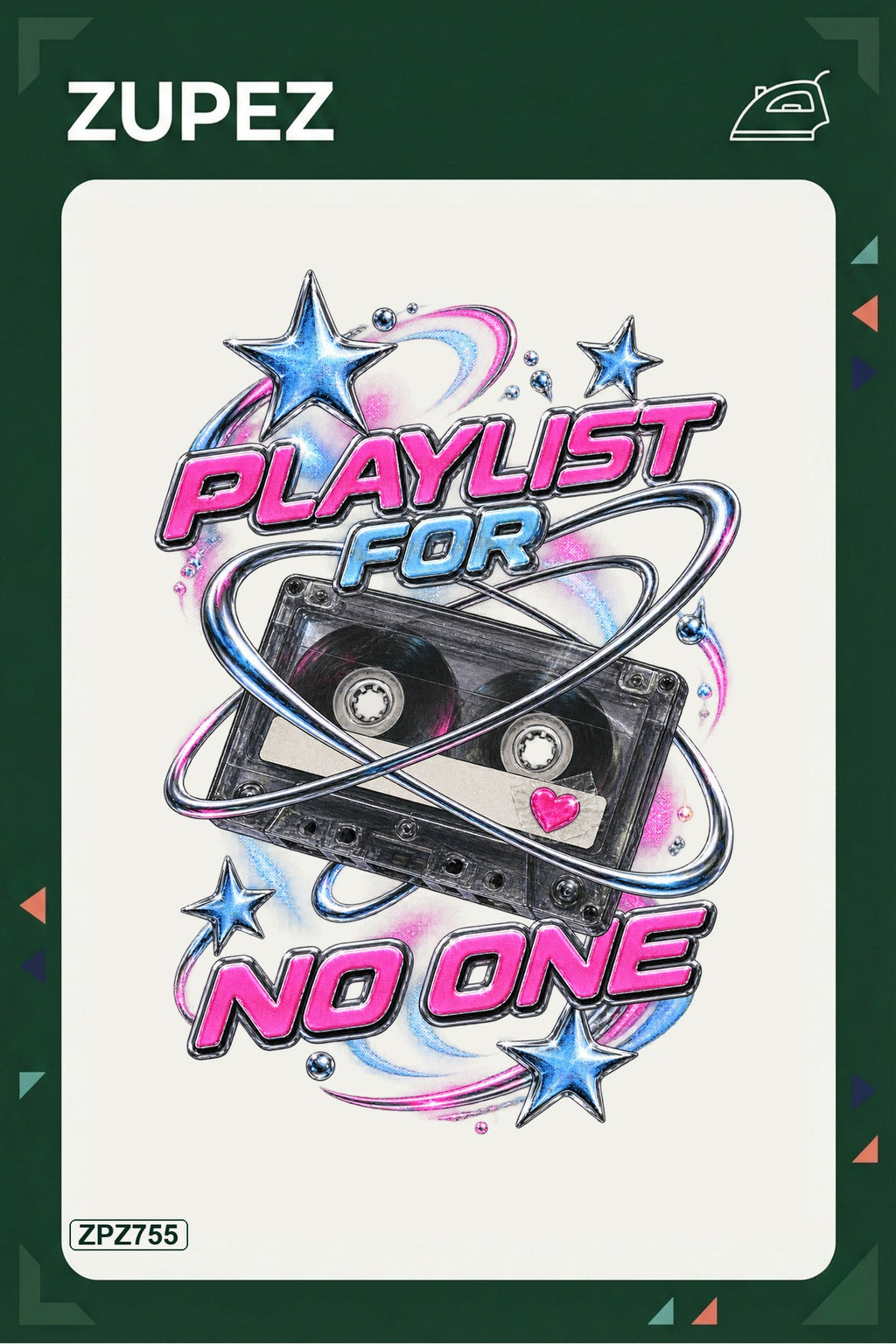ZPZ755 – Playlist For No One Ütüyle Uygulanabilir Transfer Baskı ana ürün görseli