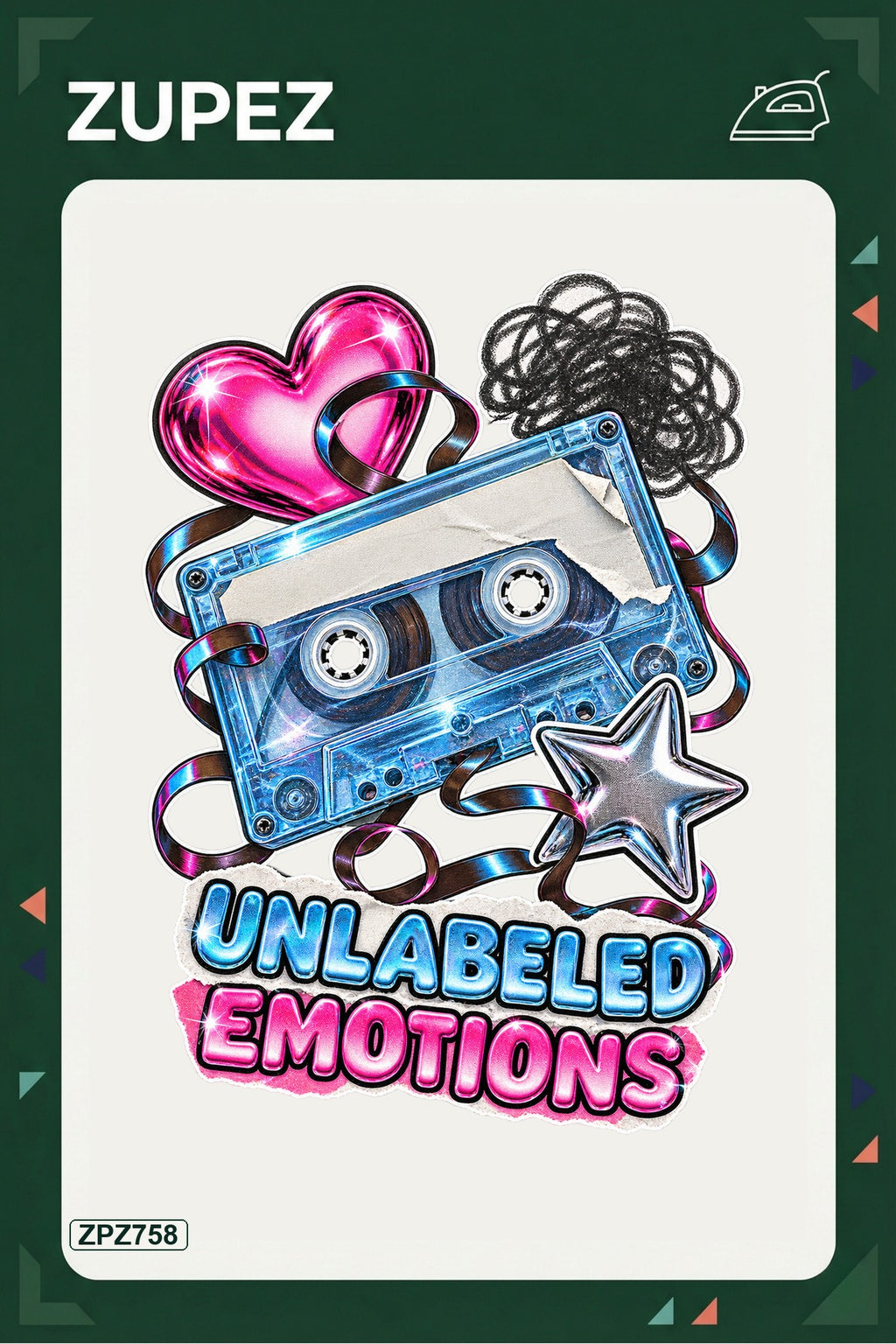 ZPZ758 – Unlabeled Emotions Ütüyle Uygulanabilir Transfer Baskı ana ürün görseli