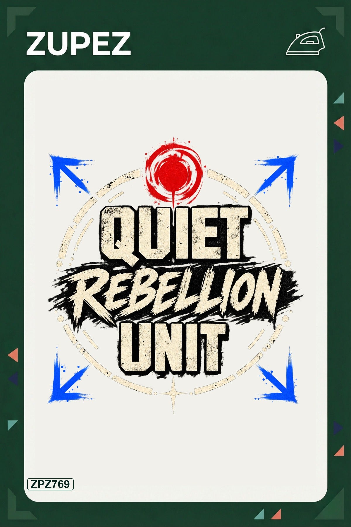 ZPZ769 – Quiet Rebellion Unit Ütüyle Uygulanabilir Transfer Baskı ana ürün görseli