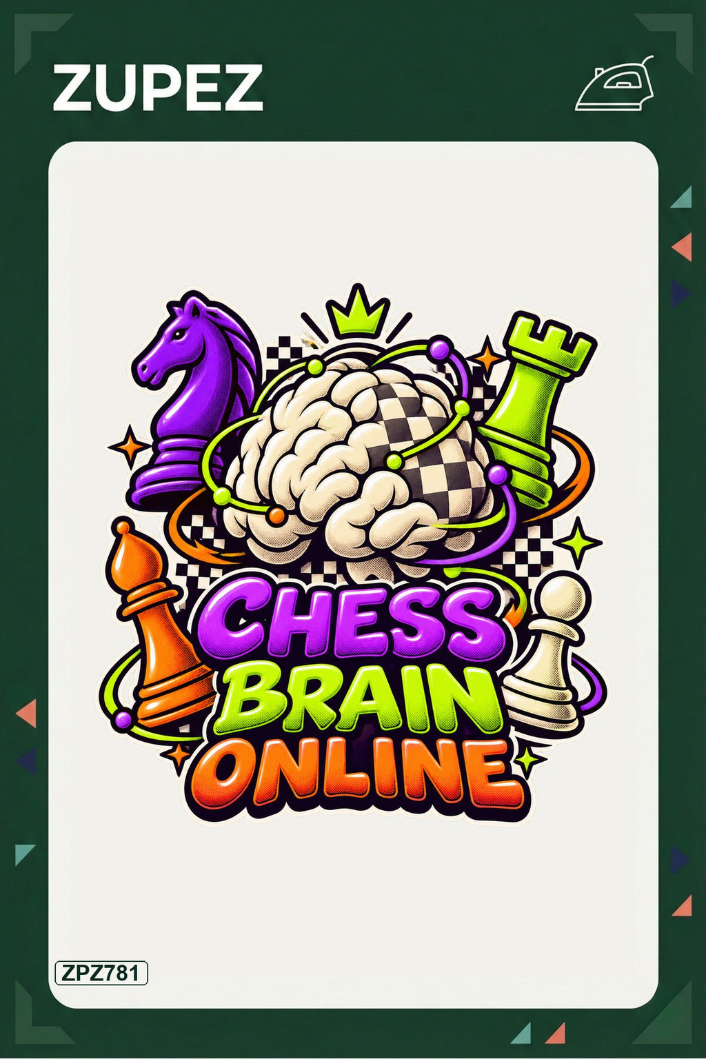 ZPZ781 – Chess Brain Online Ütüyle Uygulanabilir Transfer Baskı ana ürün görseli