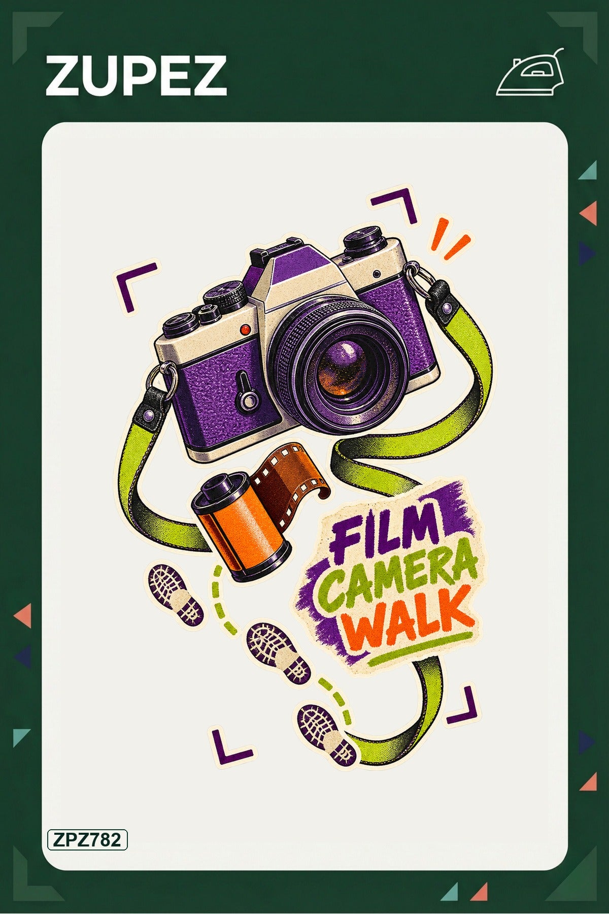 ZPZ782 – Film Camera Walk Ütüyle Uygulanabilir Transfer Baskı ana ürün görseli