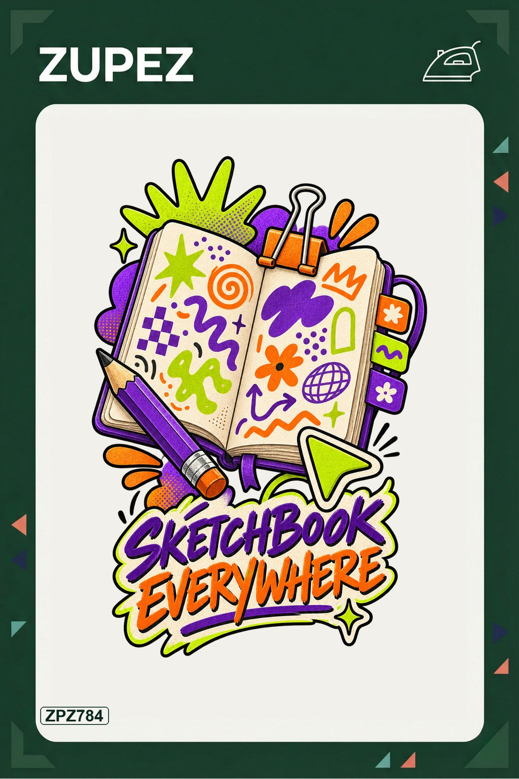 ZPZ784 – Sketchbook Everywhere Ütüyle Uygulanabilir Transfer Baskı ana ürün görseli