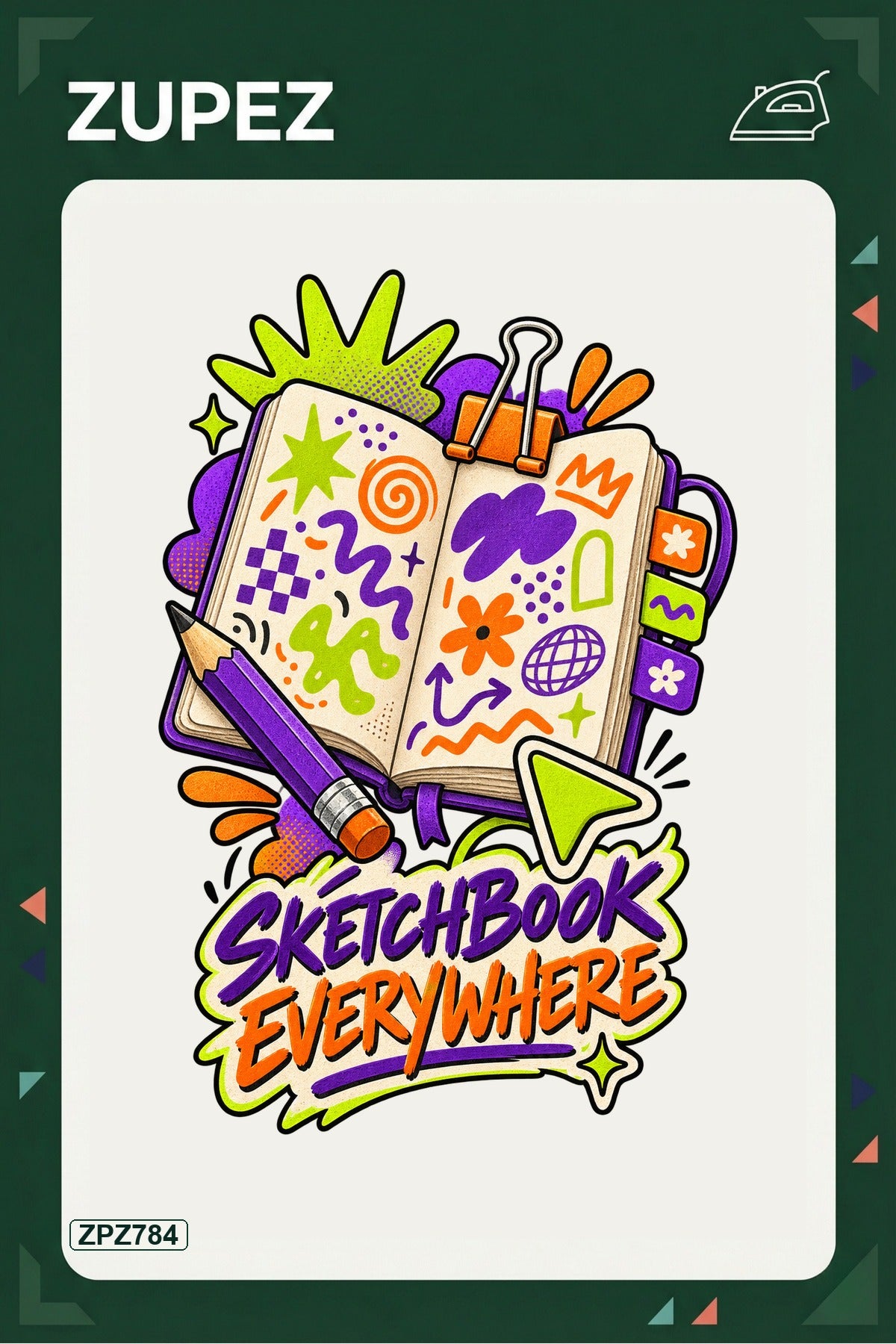 ZPZ784 – Sketchbook Everywhere Ütüyle Uygulanabilir Transfer Baskı ana ürün görseli