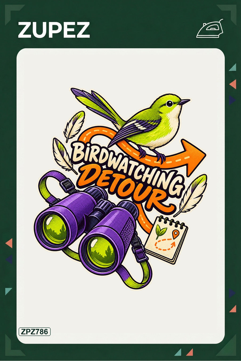 ZPZ786 – Birdwatching Detour Ütüyle Uygulanabilir Transfer Baskı ana ürün görseli