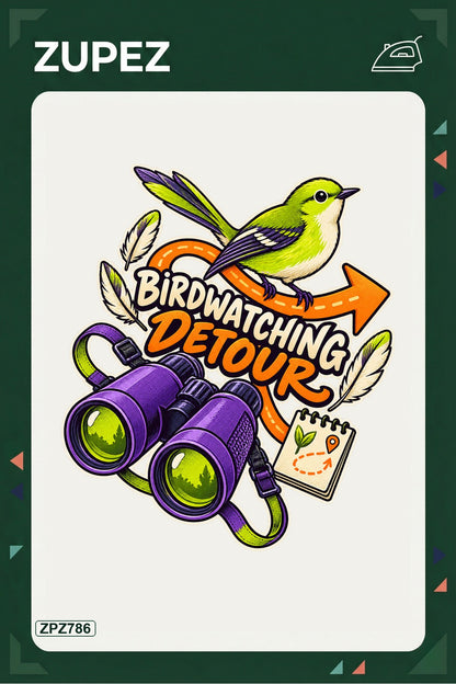 ZPZ786 – Birdwatching Detour Ütüyle Uygulanabilir Transfer Baskı ana ürün görseli