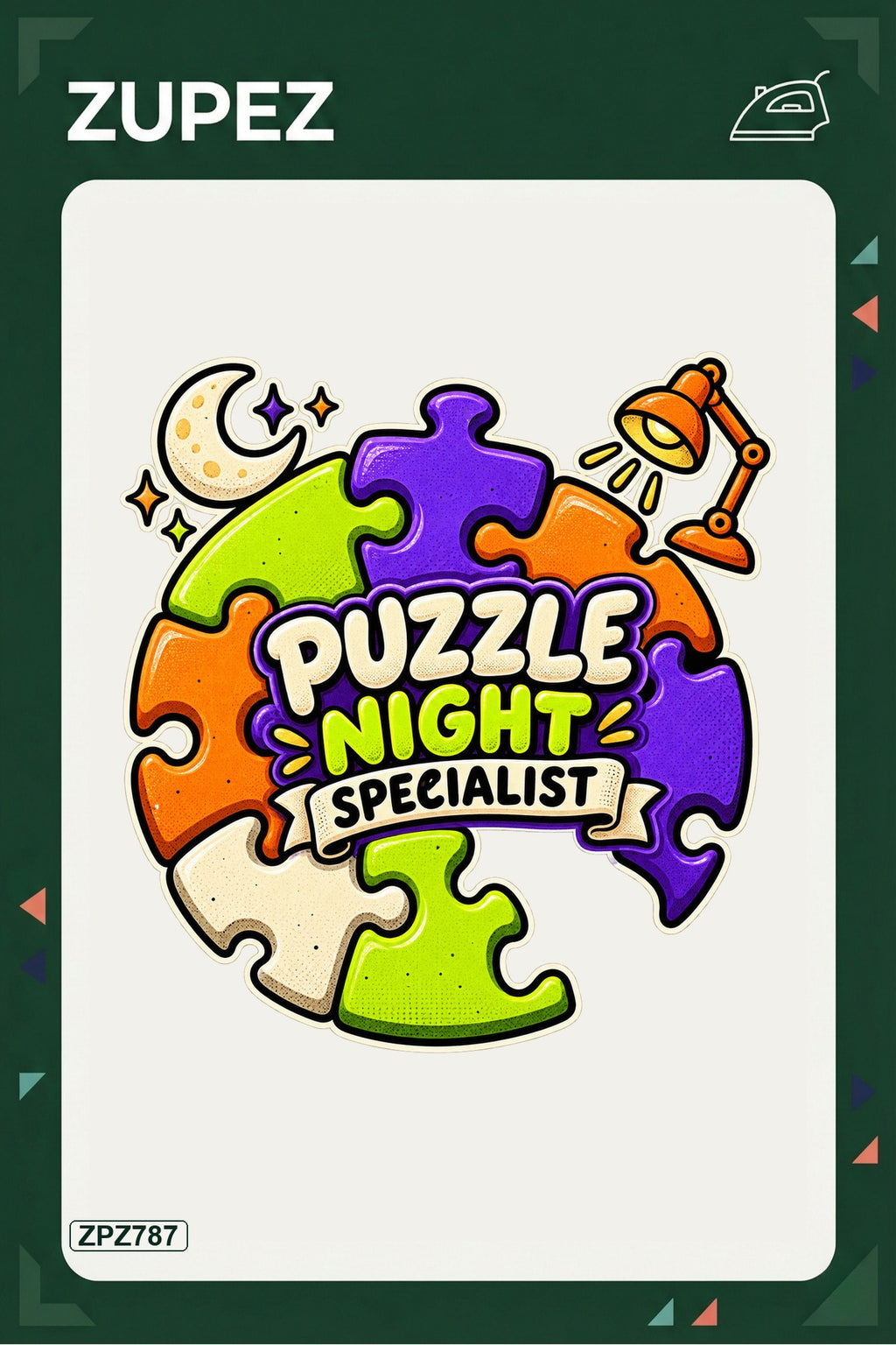 ZPZ787 – Puzzle Night Specialist Ütüyle Uygulanabilir Transfer Baskı ana ürün görseli