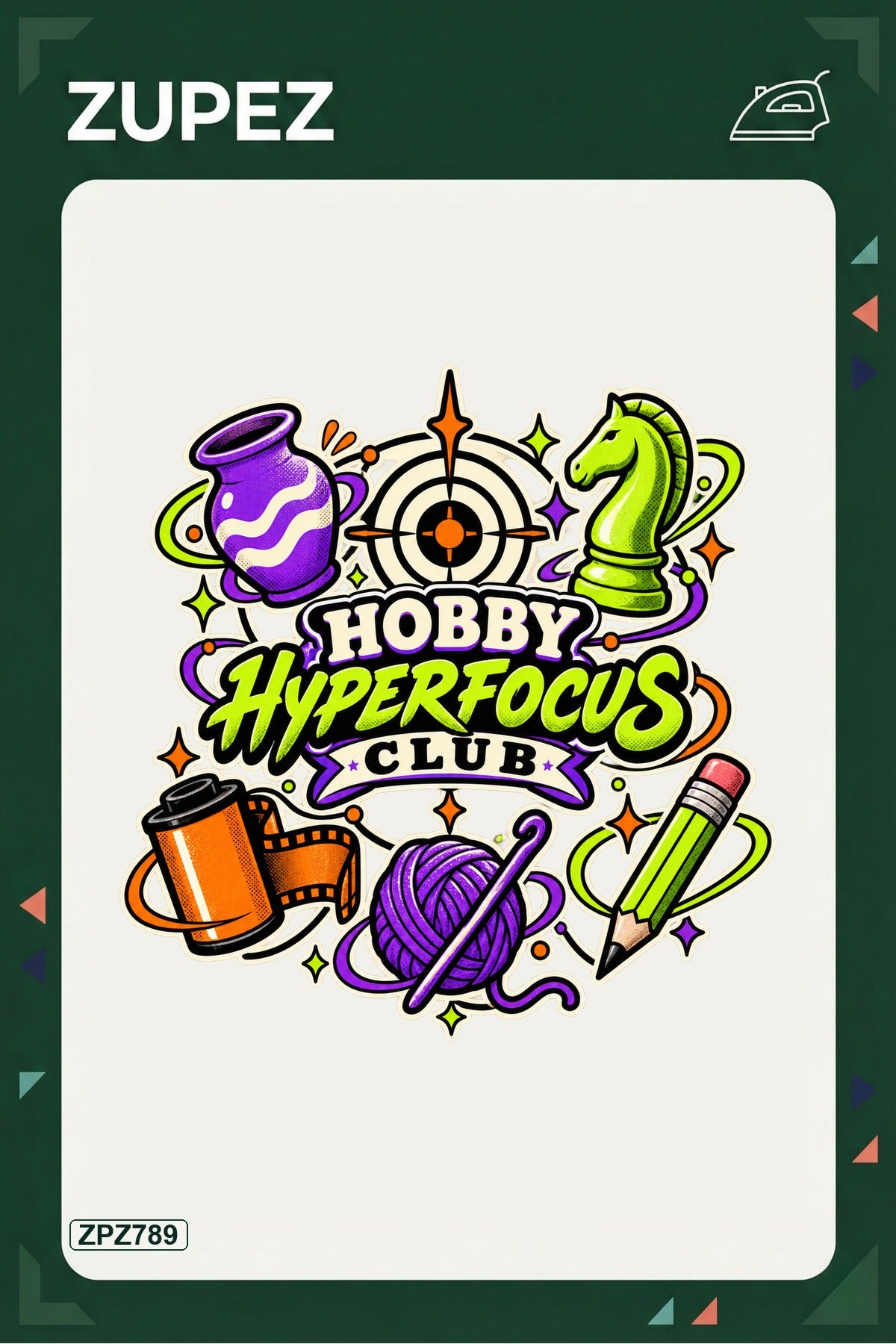 ZPZ789 – Hobby Hyperfocus Club Ütüyle Uygulanabilir Transfer Baskı ana ürün görseli