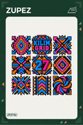ZPZ792 – Kilim Grid 27 Ütüyle Uygulanabilir Transfer Baskı ana ürün görseli