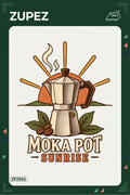 ZPZ802 – Moka Pot Sunrise Ütüyle Uygulanabilir Transfer Baskı ana ürün görseli