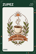 ZPZ809 – Slow Coffee Club Crest Ütüyle Uygulanabilir Transfer Baskı ana ürün görseli