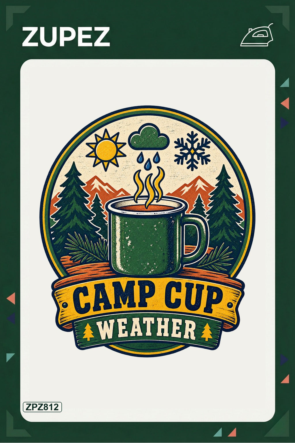 ZPZ812 – Camp Cup Weather Ütüyle Uygulanabilir Transfer Baskı ana ürün görseli