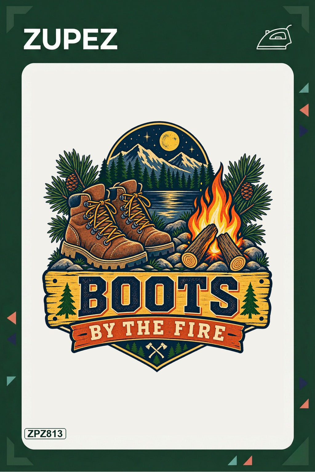 ZPZ813 – Boots By The Fire Ütüyle Uygulanabilir Transfer Baskı ana ürün görseli
