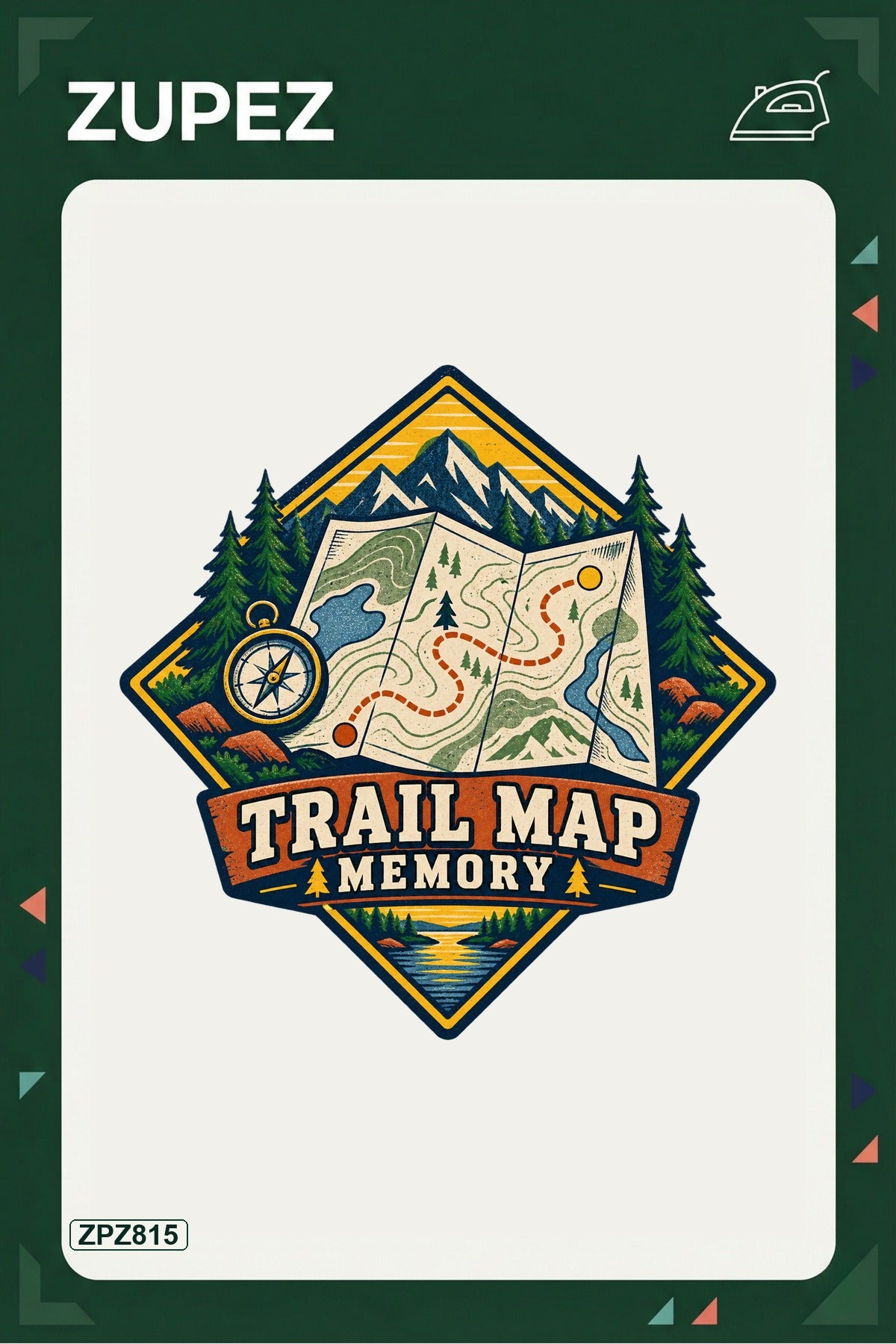 ZPZ815 – Trail Map Memory Ütüyle Uygulanabilir Transfer Baskı ana ürün görseli