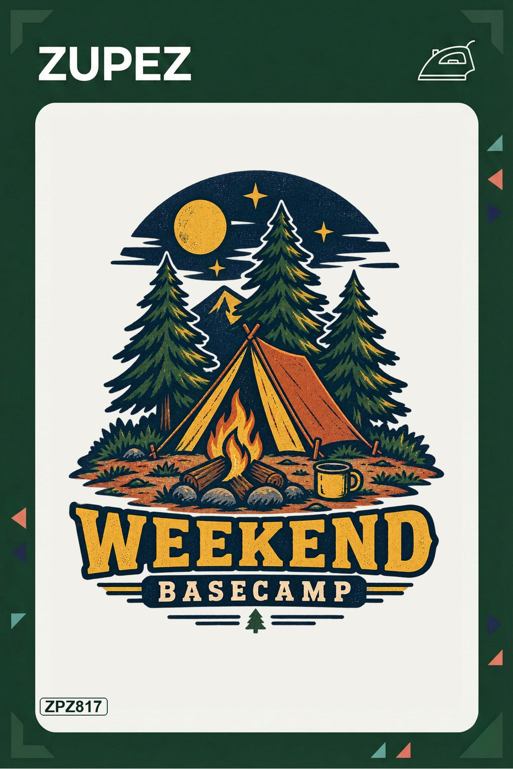 ZPZ817 – Weekend Basecamp Ütüyle Uygulanabilir Transfer Baskı ana ürün görseli