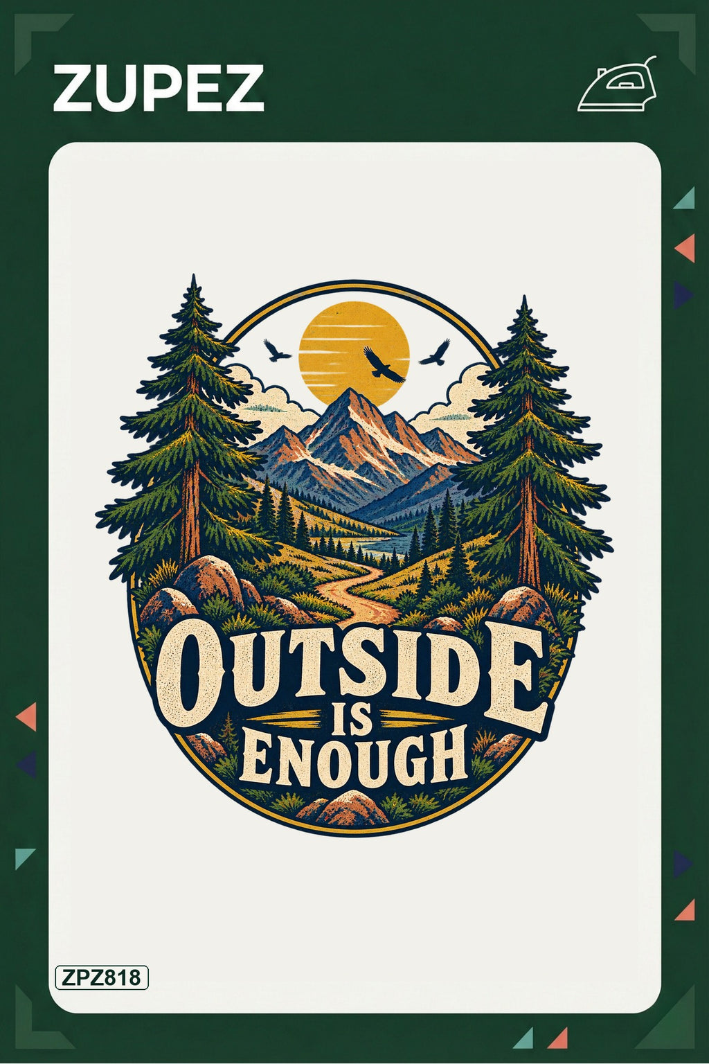 ZPZ818 – Outside Is Enough Ütüyle Uygulanabilir Transfer Baskı ana ürün görseli