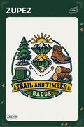 ZPZ819 – Trail And Timber Badge Ütüyle Uygulanabilir Transfer Baskı ana ürün görseli