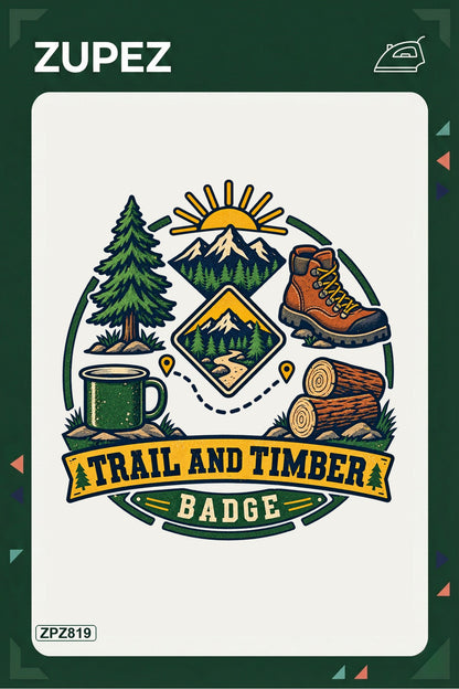 ZPZ819 – Trail And Timber Badge Ütüyle Uygulanabilir Transfer Baskı ana ürün görseli