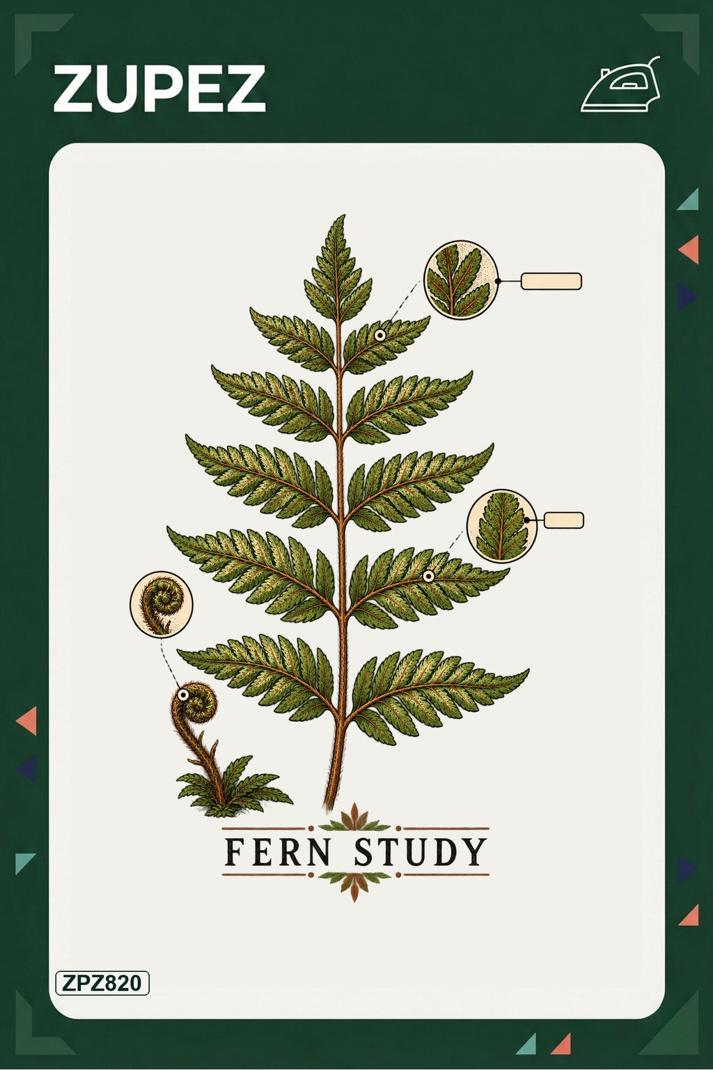ZPZ820 – Fern Study Ütüyle Uygulanabilir Transfer Baskı ana ürün görseli