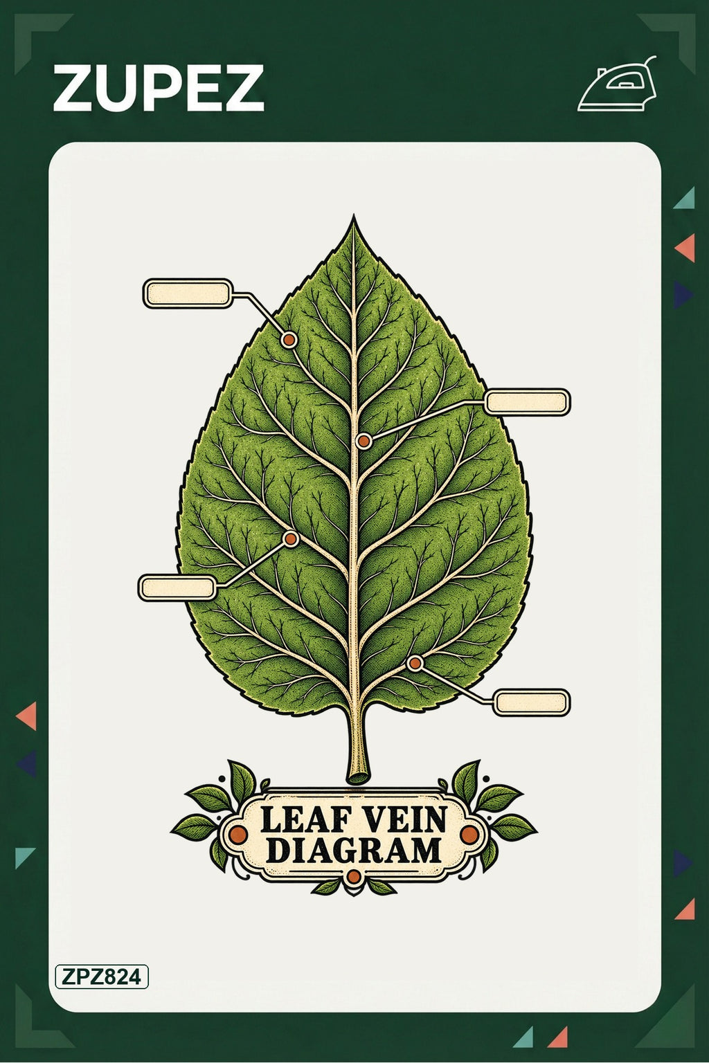 ZPZ824 – Leaf Vein Diagram Ütüyle Uygulanabilir Transfer Baskı ana ürün görseli