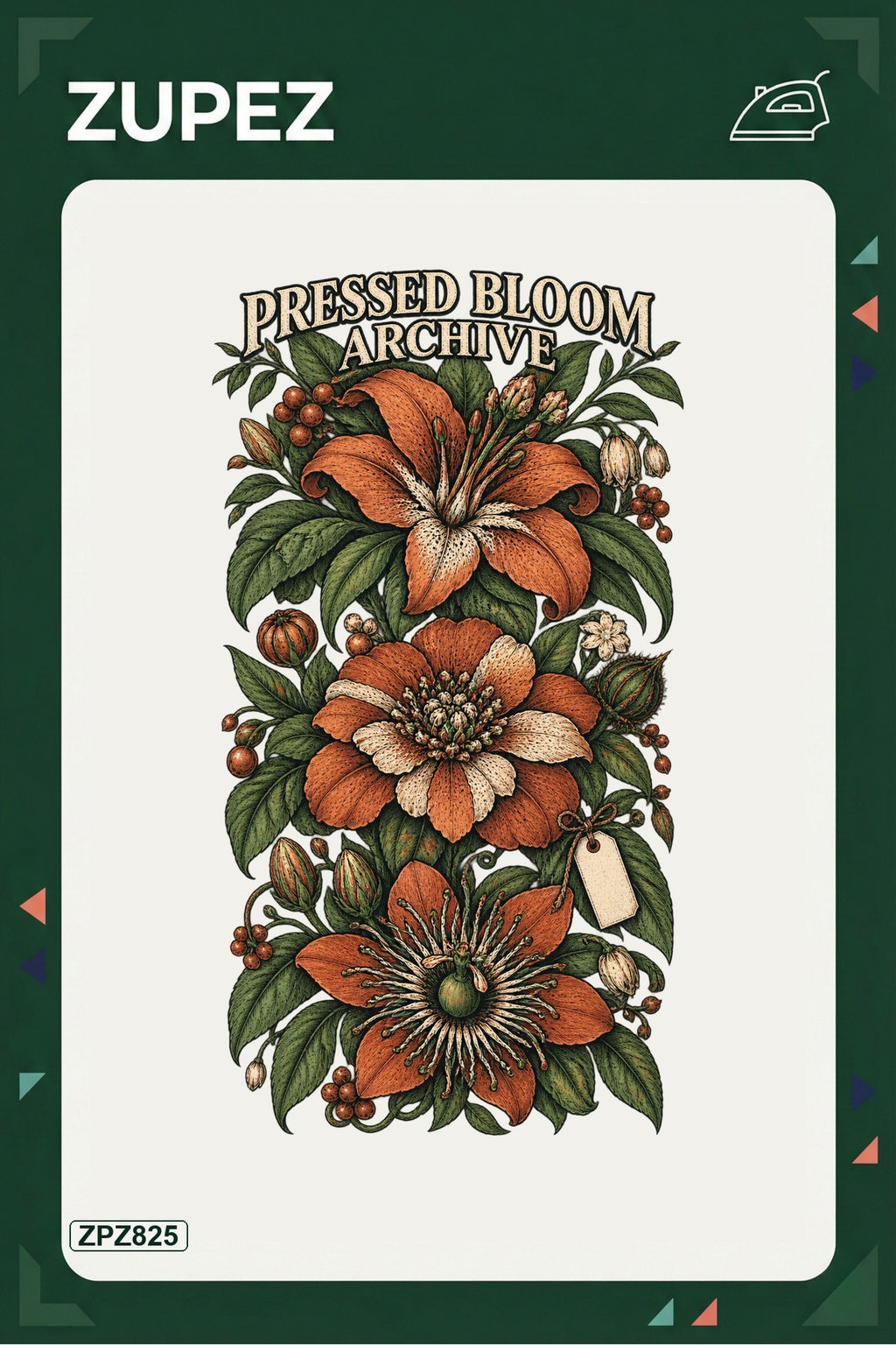 ZPZ825 – Pressed Bloom Archive Ütüyle Uygulanabilir Transfer Baskı ana ürün görseli
