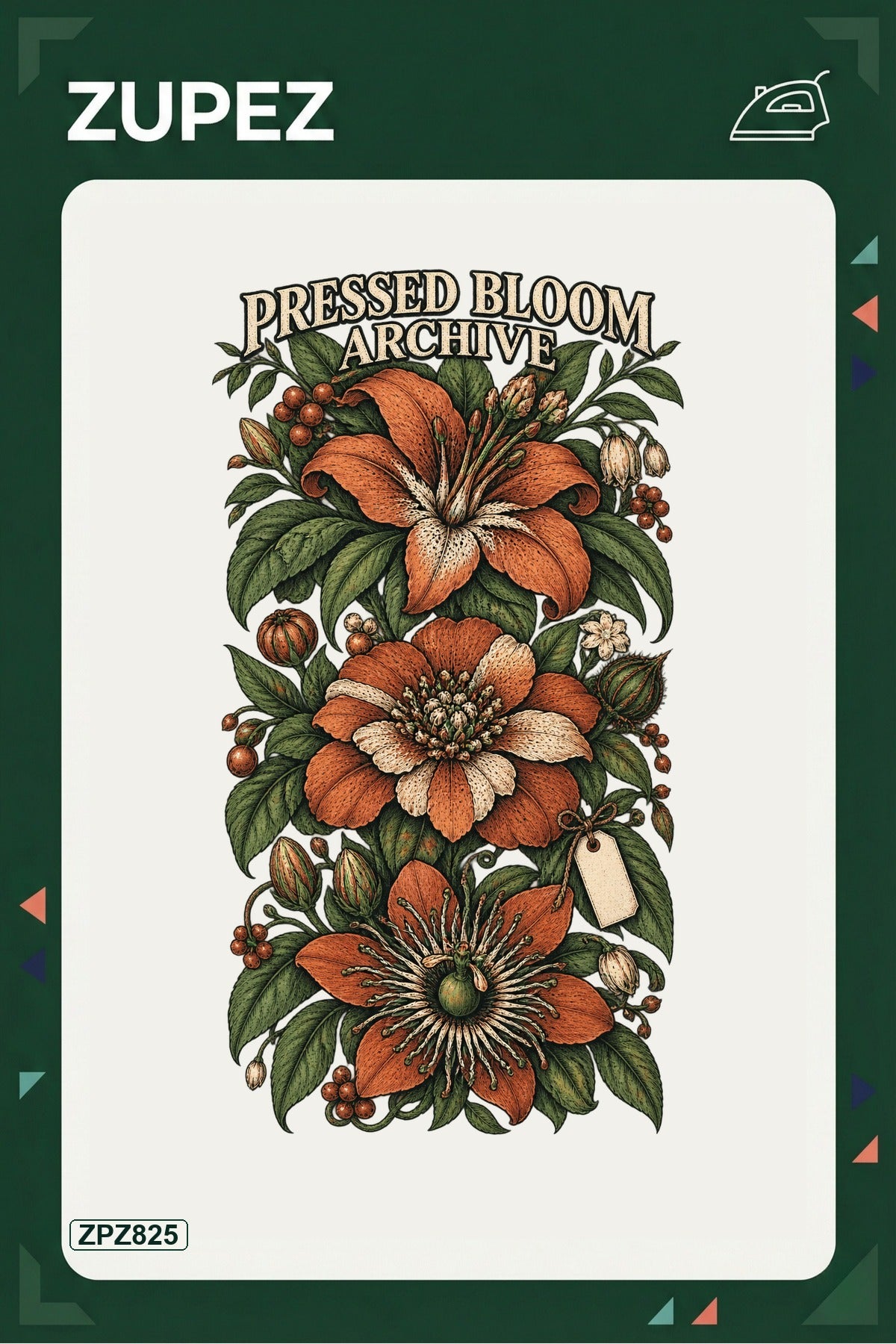 ZPZ825 – Pressed Bloom Archive Ütüyle Uygulanabilir Transfer Baskı ana ürün görseli