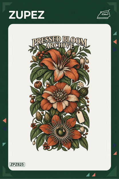 ZPZ825 – Pressed Bloom Archive Ütüyle Uygulanabilir Transfer Baskı ana ürün görseli