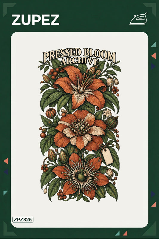 ZPZ825 – Pressed Bloom Archive Ütüyle Uygulanabilir Transfer Baskı ana ürün görseli
