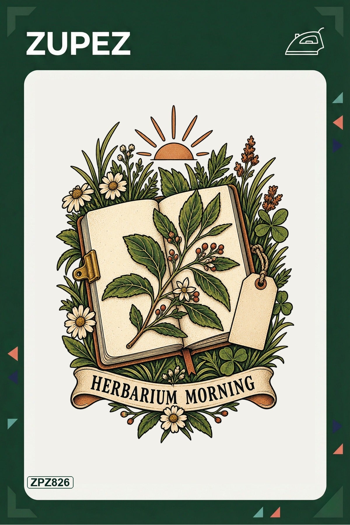 ZPZ826 – Herbarium Morning Ütüyle Uygulanabilir Transfer Baskı ana ürün görseli
