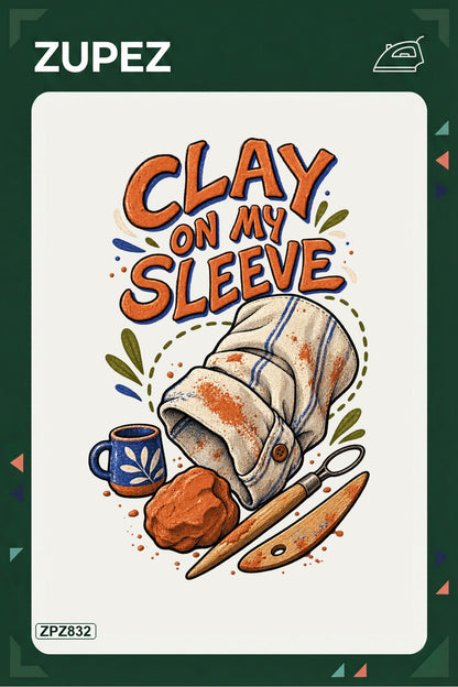 ZPZ832 – Clay On My Sleeve Ütüyle Uygulanabilir Transfer Baskı ana ürün görseli