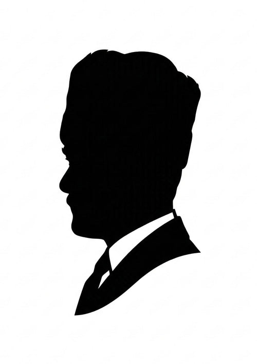Atatürk Silüet Transfer Baskı — Cep (5×5cm) - Zupez