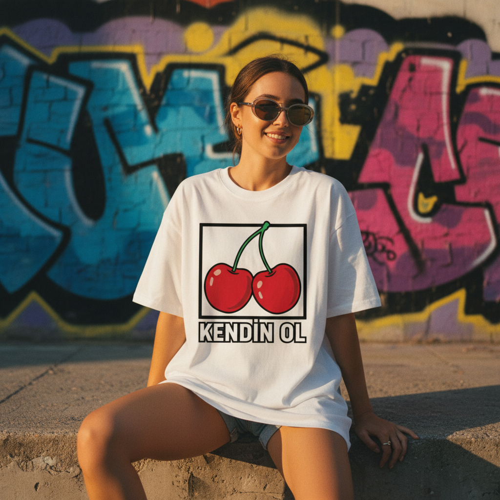 KENDİN OL – Cherry Tee Mockup