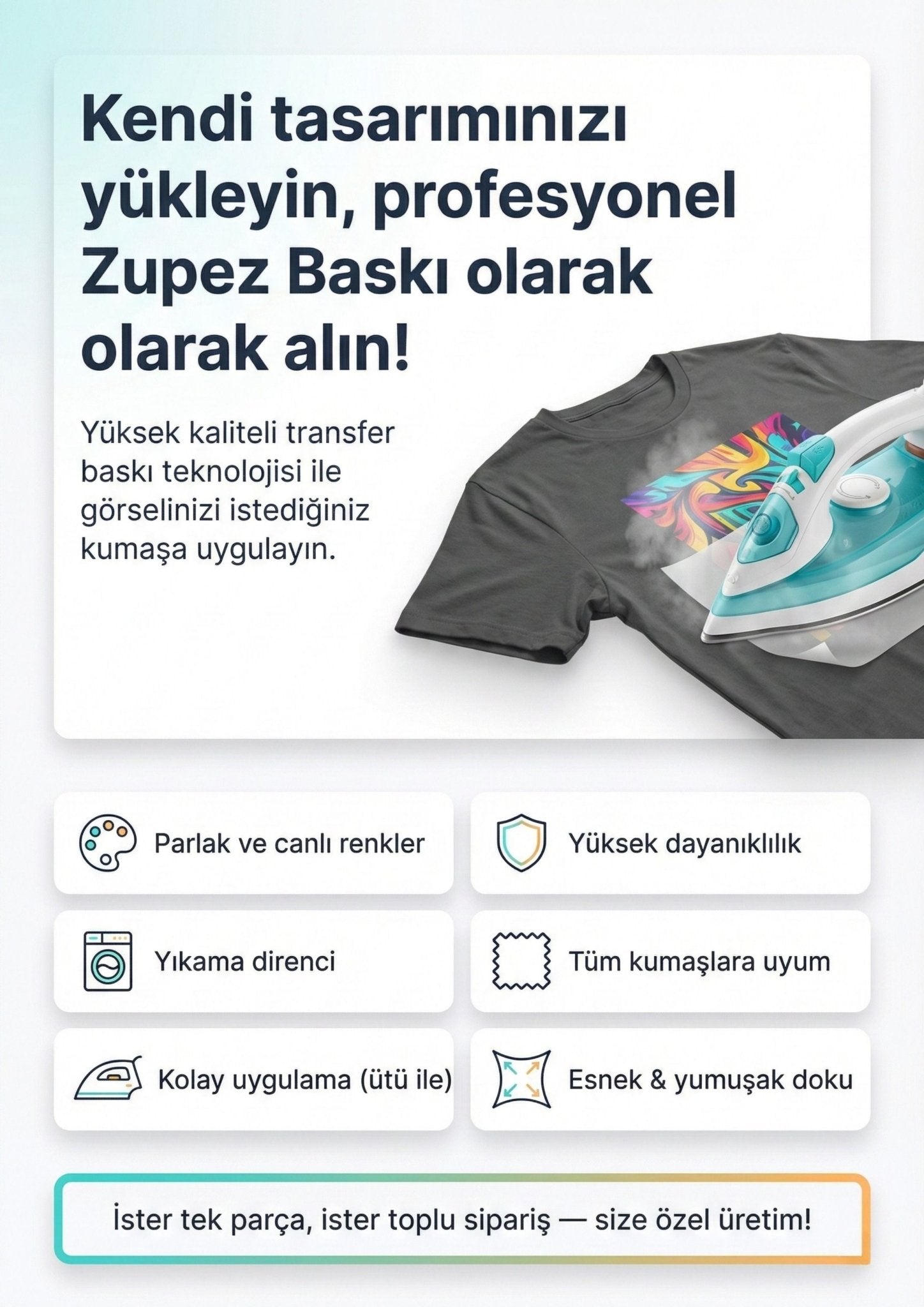 Özel Tasarım Transfer Baskı | Ütüyle Yapışan Baskı - Zupez - Zupez