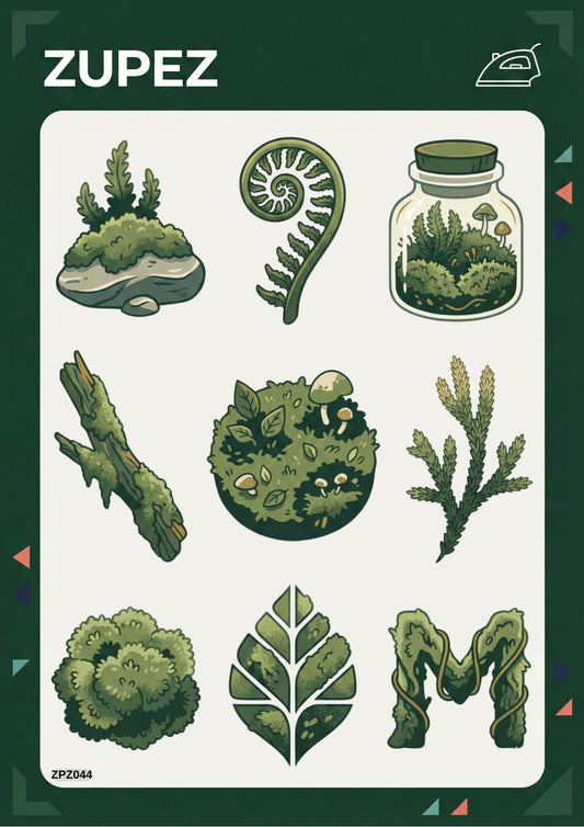 Zupez Botanik Doğa Temalı Ütüyle Uygulamalı Premium Transfer Tasarım, Tekstil Dekorasyon, ZPZ044