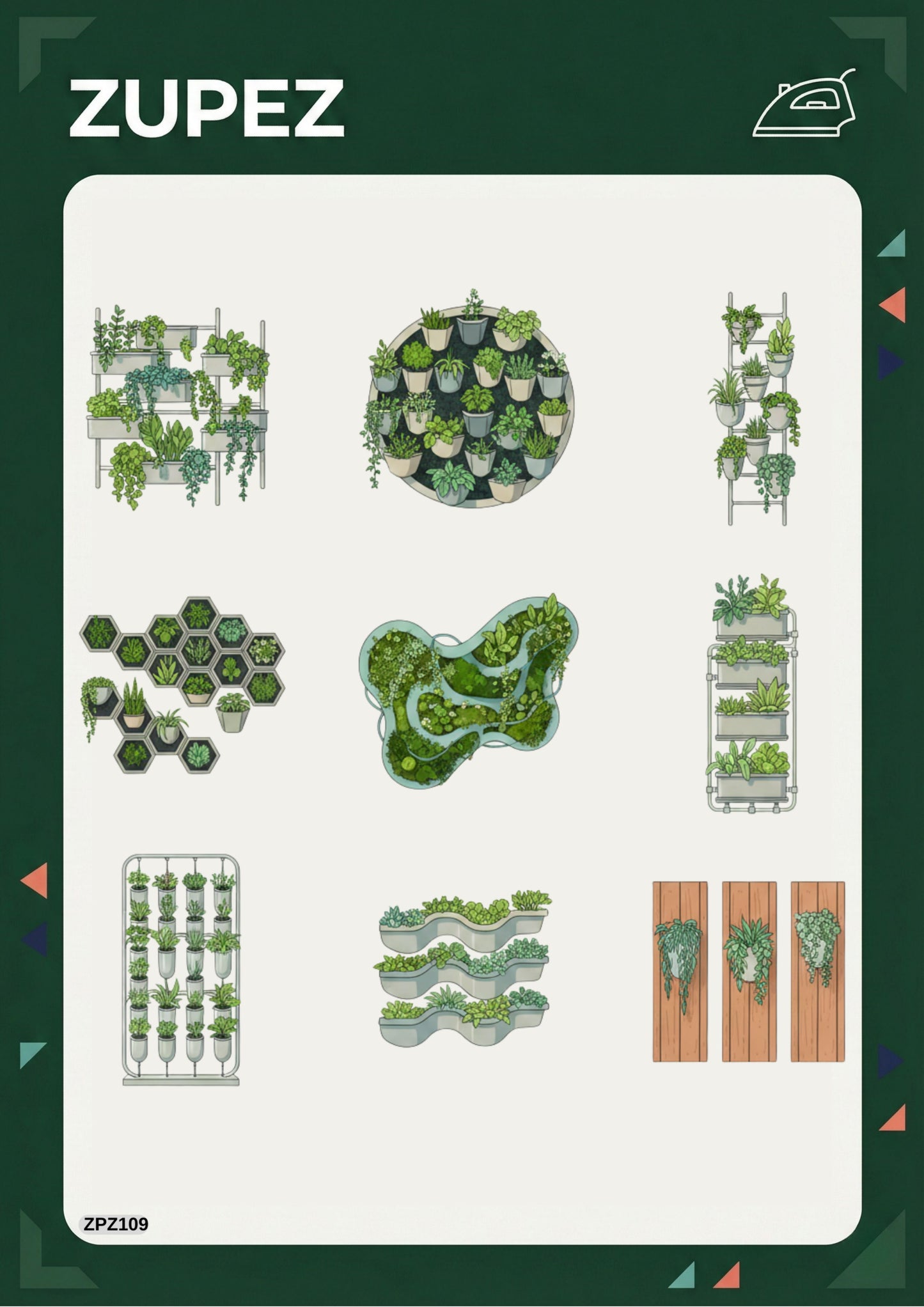 Zupez Premium Transfer Tasarım Seti, Ütüyle Uygulamalı Kumaş Transfer, Botanik Doğa Temalı Dekoratif Tasarımlar, Tişört Hoodie Sweatshirt için