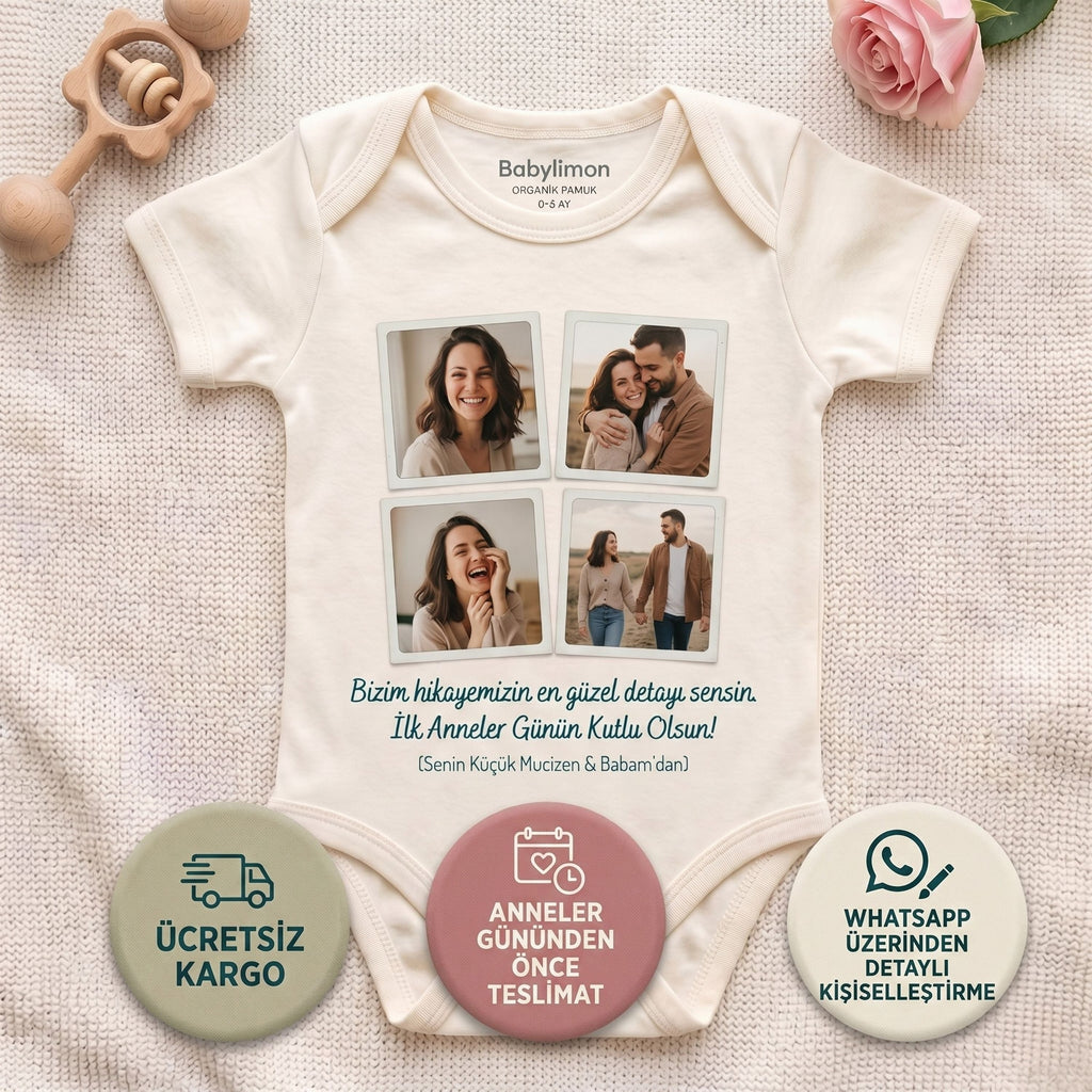 Kişiselleştirilebilir Polaroid Kolajlı Anneler Günü Zıbını