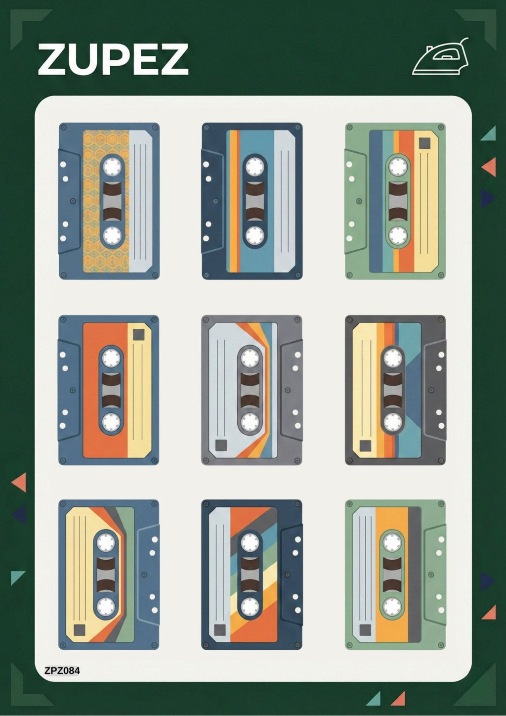 Zupez Retro Kaset Tasarımlı Ütüyle Uygulamalı Transfer Baskı, Tekstil Dekorasyon, Premium Kumaş Transfer, Tişört Sweatshirt Hoodie için Hazır Tasarım - Zupez